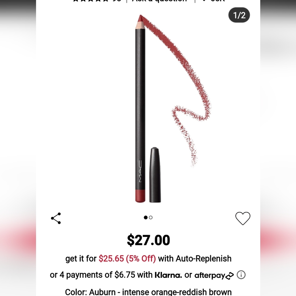 3/$50 BNIB mac auburn lip liner 💄